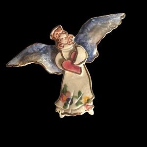 Vintage Angel Pin / NWOT/ Beautiful/ purchased in Europe/ hand painted
